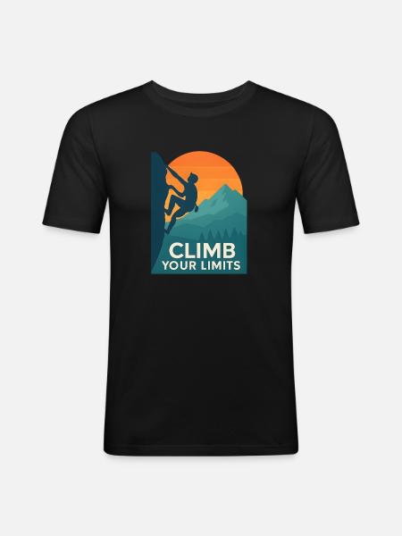  Climb Your Limits – Klettern & Bouldern - Männer Slim Fit T-Shirt - Schwarz