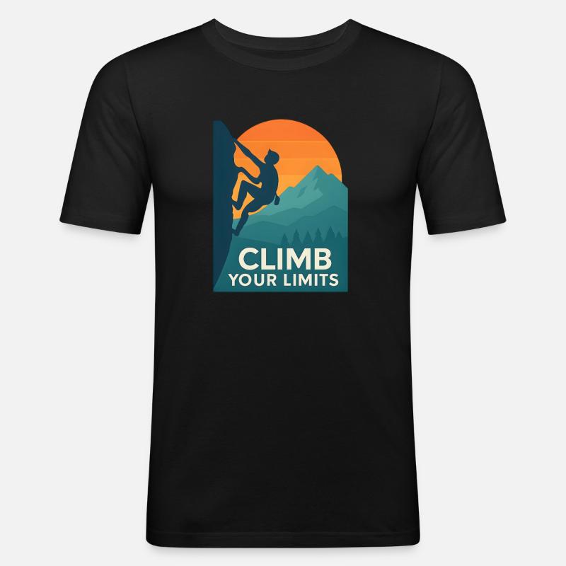  Climb Your Limits – Klettern & Bouldern - Männer Slim Fit T-Shirt - Schwarz