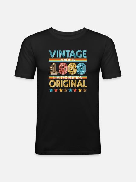 1969 - T-shirt près du corps Homme - noir