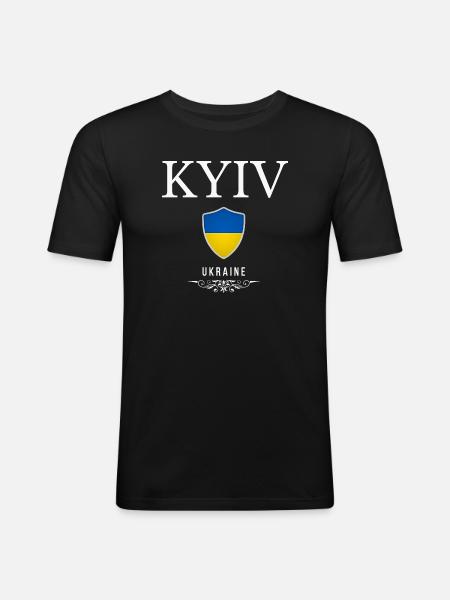 Kiev elegant design, Ukrainian pride - Men's Slim Fit T-Shirt - black