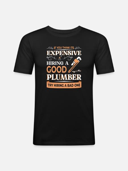Heating Engineer Heating Construction Plumber Plumber - Men's Slim Fit T-Shirt - black