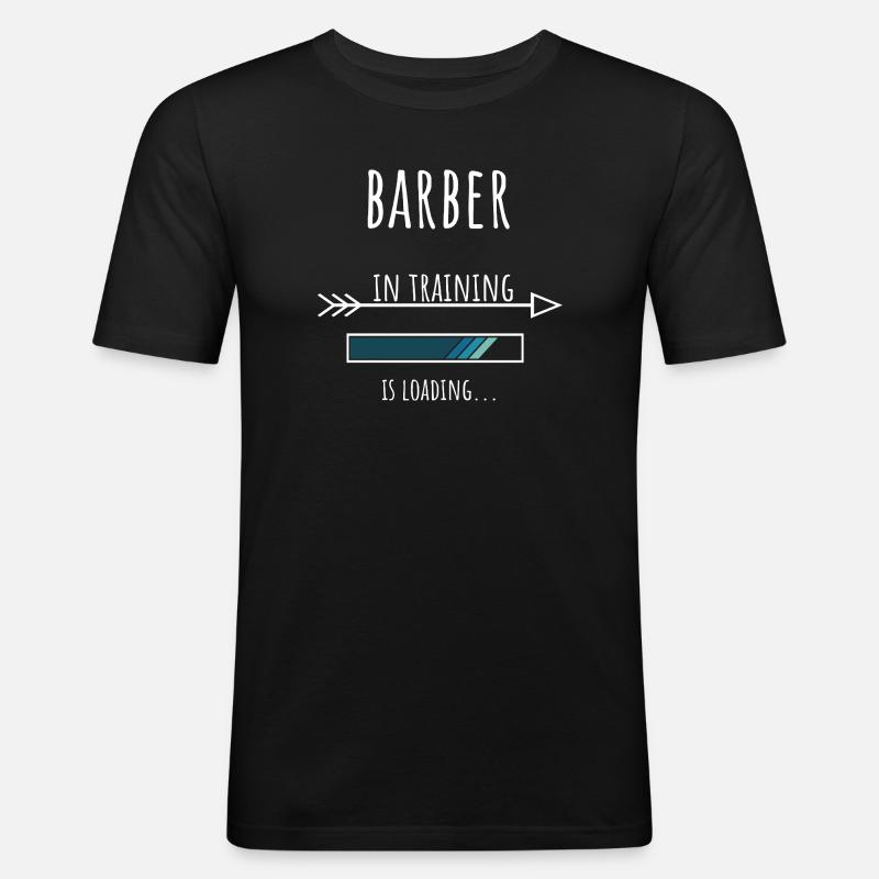 Barber Geschenk Beruf Ausbildung Barbier - Männer Slim Fit T-Shirt - Schwarz