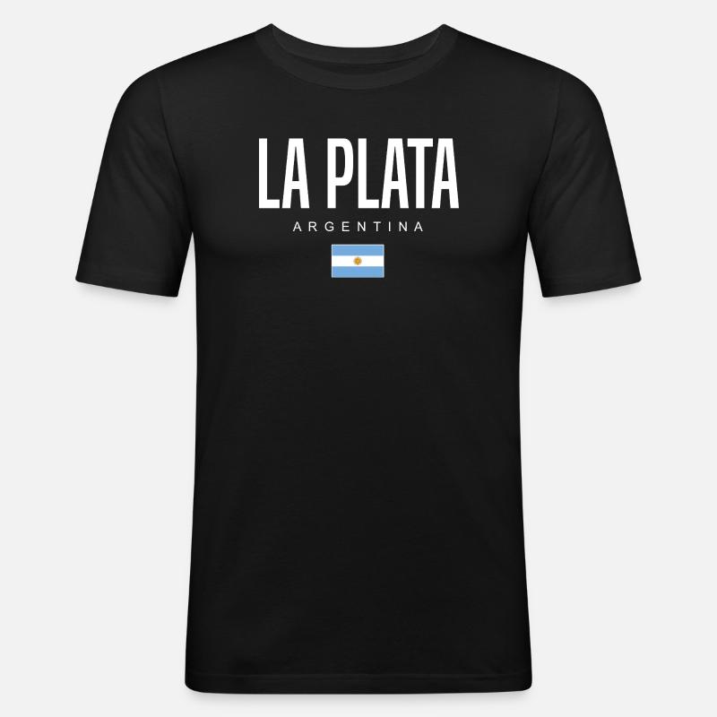 La Plata Argentinien Argentinier - Männer Slim Fit T-Shirt - Schwarz