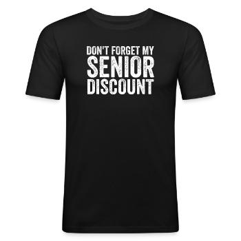 Vergessen Sie nicht meinen Seniorenrabatt Ältere S - Männer Slim Fit T-Shirt - Schwarz - Vorne - Nik (191cm)