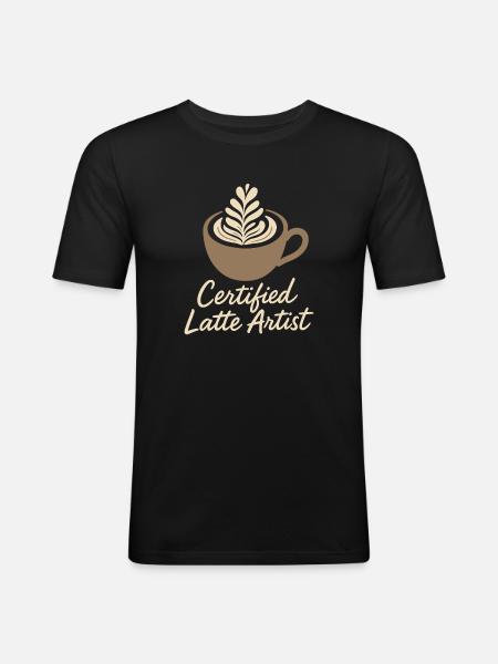 Barista Espresso Crew Coffee Slinger Latte - Men's Slim Fit T-Shirt - black