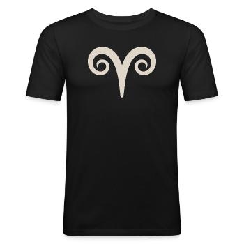 Widder Sternzeichen Symbol Aries Horoskop Widder - Männer Slim Fit T-Shirt - Schwarz - Vorne - Nik (191cm)