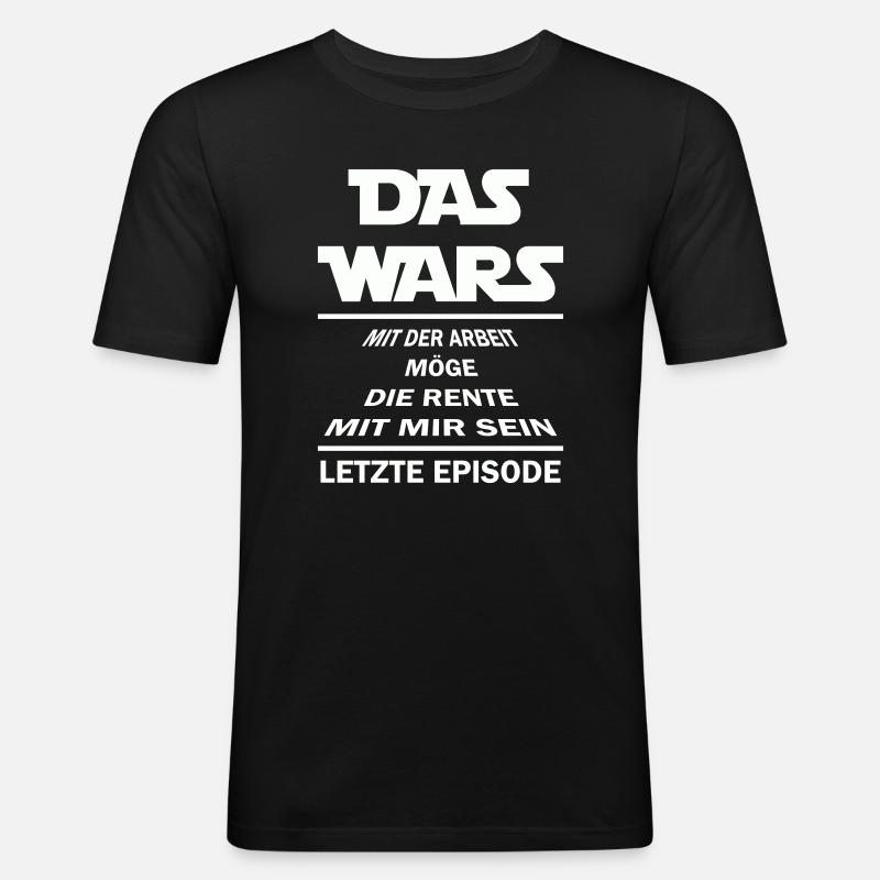 Rente Spruch - Männer Slim Fit T-Shirt - Schwarz