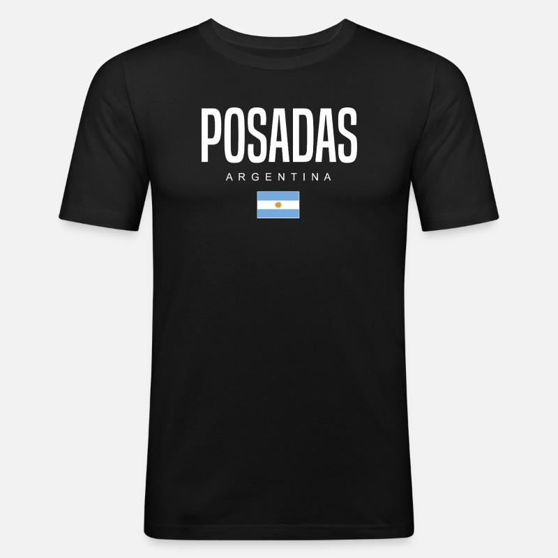 Posadas Argentinien Argentinier - Männer Slim Fit T-Shirt - Schwarz