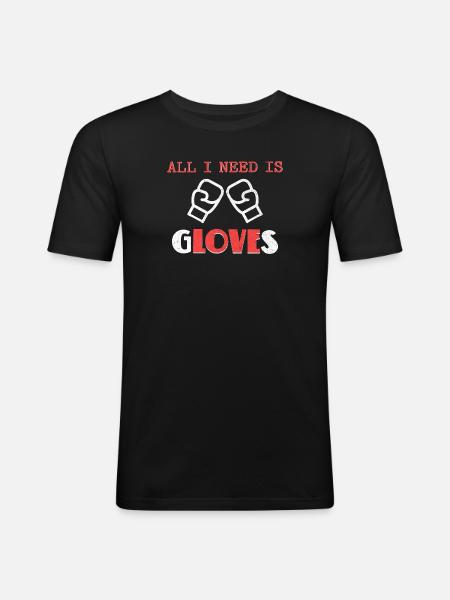 Bold Boxing Gloves Illustration Design - Men's Slim Fit T-Shirt - black
