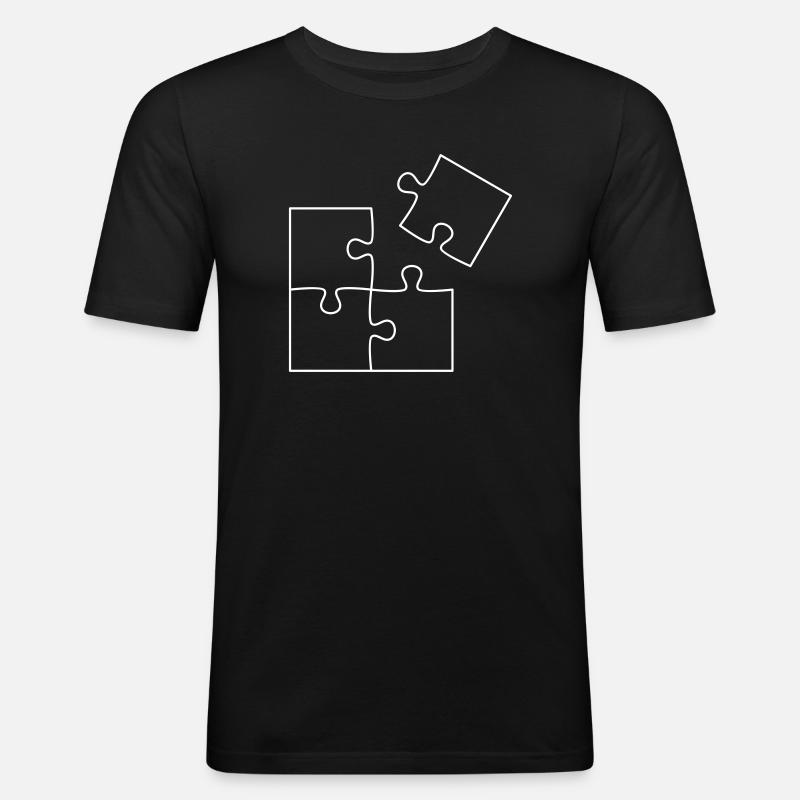 Puzzle - Männer Slim Fit T-Shirt - Schwarz