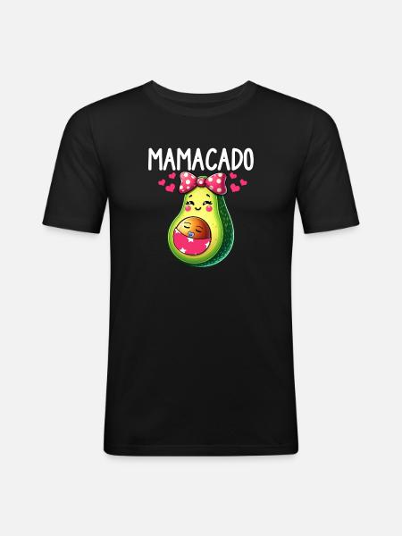 Mamacado Avocado Lover Mother's Day - Men's Slim Fit T-Shirt - black