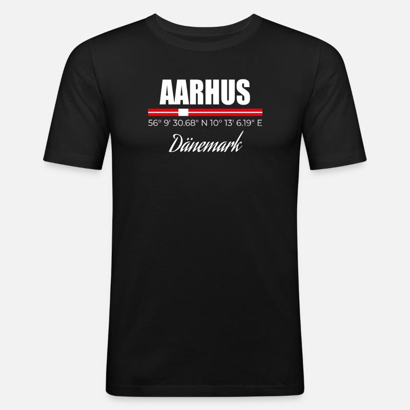 Aarhus - Männer Slim Fit T-Shirt - Schwarz