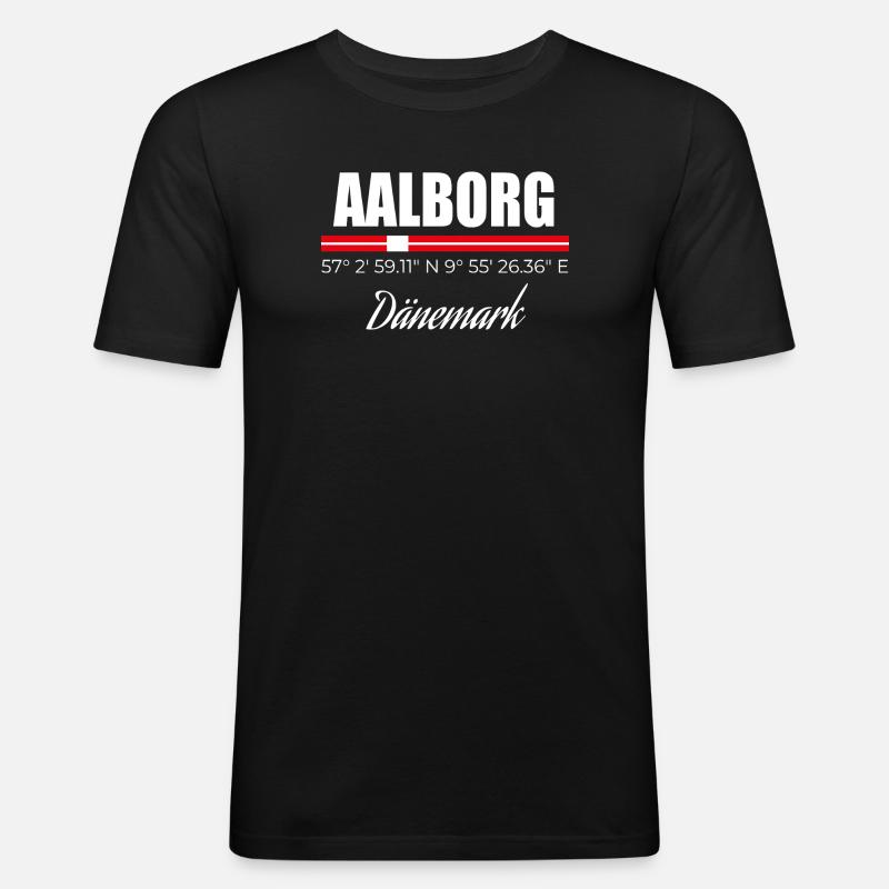 Aalborg - Männer Slim Fit T-Shirt - Schwarz