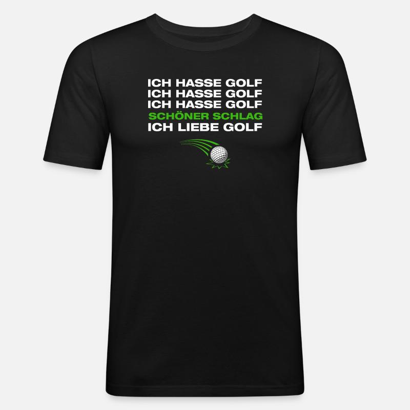 Ich liebe Golf Golfer Golfen - Männer Slim Fit T-Shirt - Schwarz