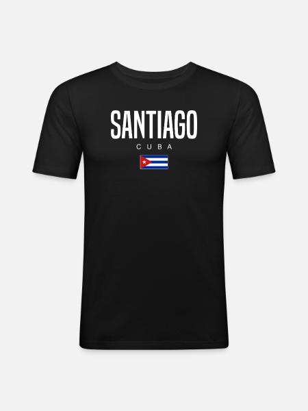 Santiago Cuba Cubans - Men's Slim Fit T-Shirt - black