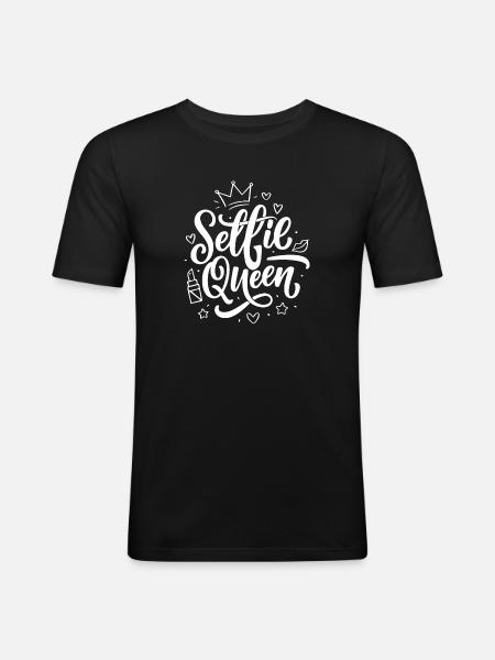 Selfie Queen Photo Influenceuse - T-shirt près du corps Homme - noir