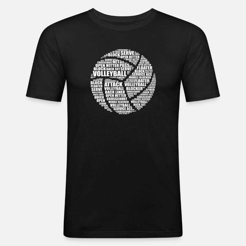 Volleyball Wort Kunst Geschenk - Männer Slim Fit T-Shirt - Schwarz