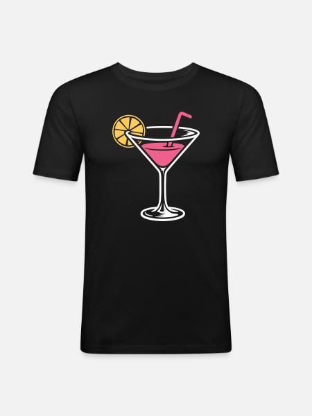 Cocktail Alcohol Mixed drink Long drinks - Men's Slim Fit T-Shirt - black