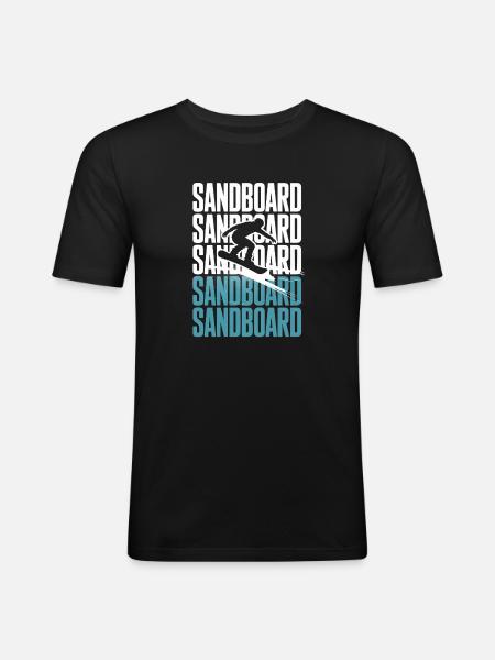 Retro Sandboarder Summer Sandboarding - Men's Slim Fit T-Shirt - black