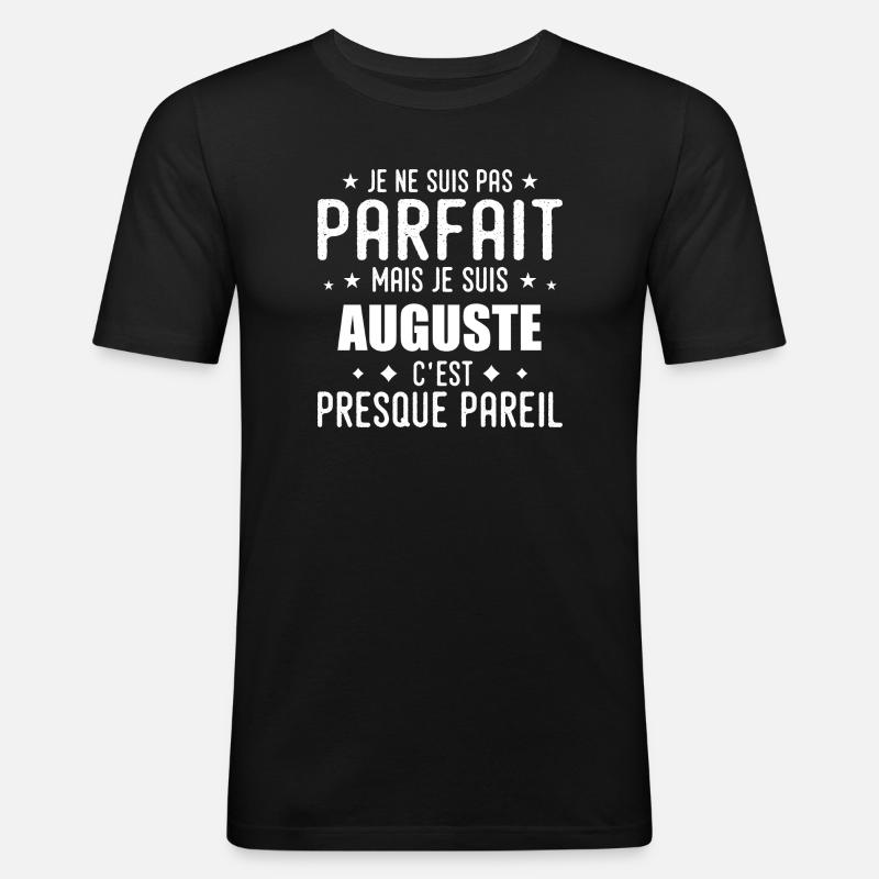 Auguste: authentic, imperfect, top, perfection - Men's Slim Fit T-Shirt - black