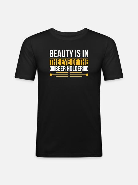 Beauty Beer Holder - Men's Slim Fit T-Shirt - black