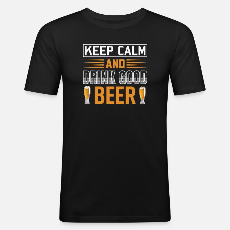 Keep calm drink beer - Men's Slim Fit T-Shirt - black