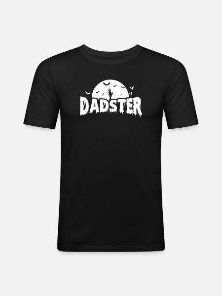Dadster Funny Spooky Halloween Dad - Men's Slim Fit T-Shirt - black