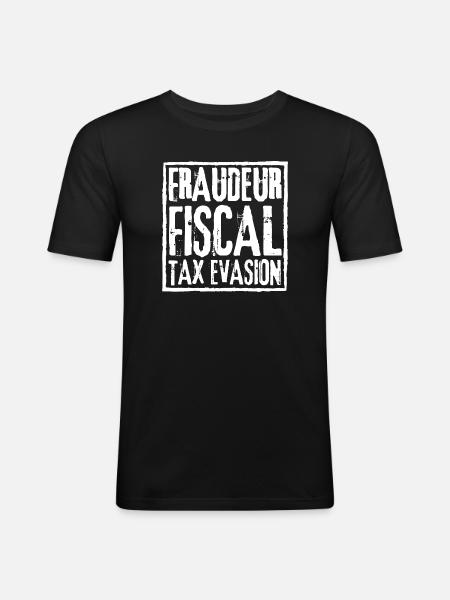 BETRÜGER STEUERHINTERZIEHUNG - Männer Slim Fit T-Shirt - Schwarz