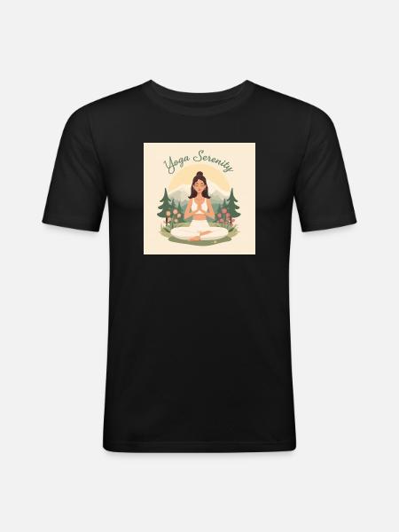 Yoga Serenity Nature Design - Men's Slim Fit T-Shirt - black