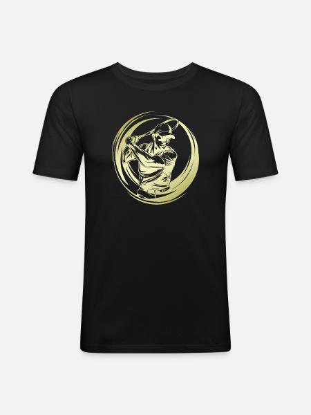 Tennis Player Silhouette - Men's Slim Fit T-Shirt - black