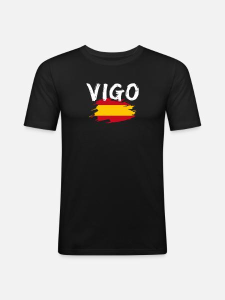 Vigo, Espagne - T-shirt près du corps Homme - noir