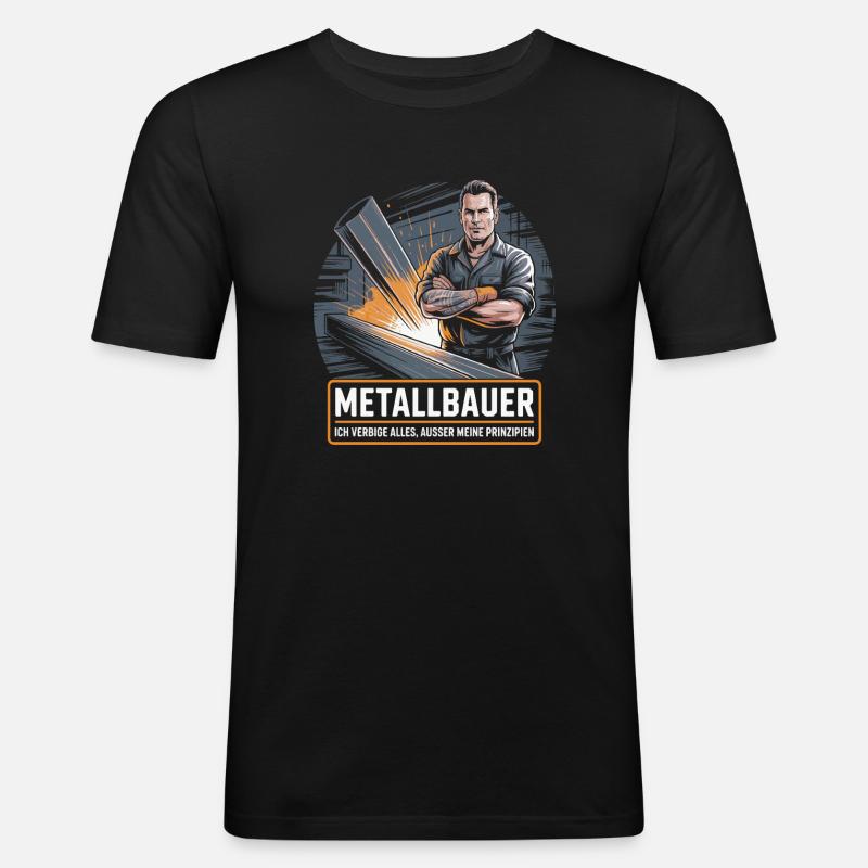 Metallbauer Beruf Metallbau Geschenk - Männer Slim Fit T-Shirt - Schwarz