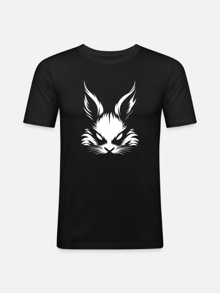 bad rabbit knows :) - Men's Slim Fit T-Shirt - black
