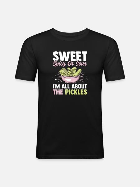 Aigre-doux épicé concombre Cadeau de Thanksgiving - T-shirt près du corps Homme - noir