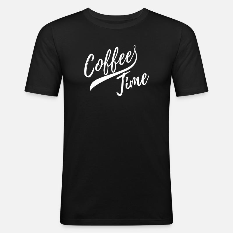 It is coffee time - Männer Slim Fit T-Shirt - Schwarz