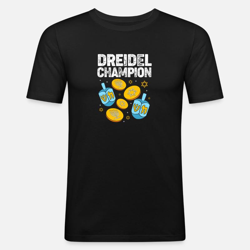 Hanoukka Hanoukka Hanoukka - T-shirt près du corps Homme - noir