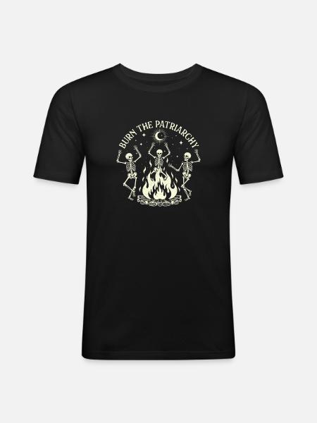 Burn The Patriarchy Spooky Halloween Feminist - Men's Slim Fit T-Shirt - black