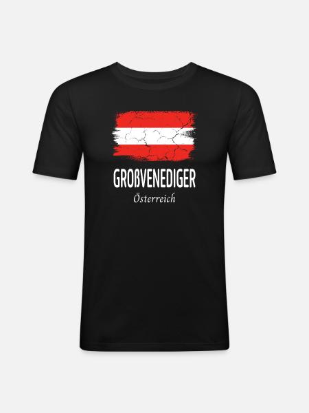 Großvenediger - Men's Slim Fit T-Shirt - black
