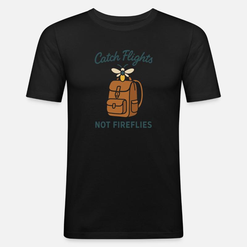 Firefly Summer Night Glow Bug Nostalgic - Männer Slim Fit T-Shirt - Schwarz