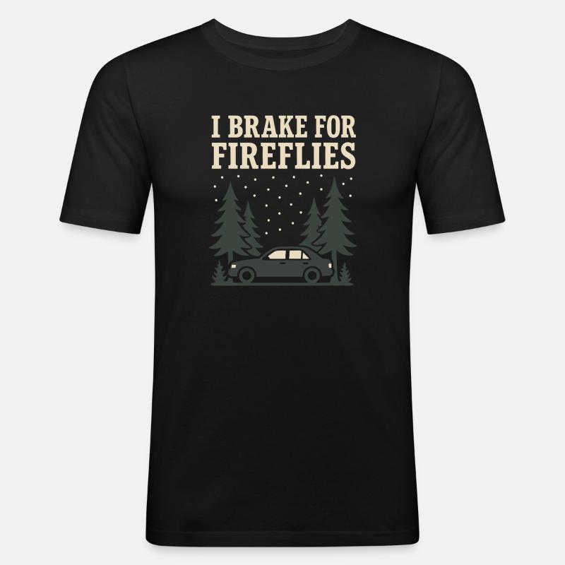 Firefly Summer Night Glow Bug Nostalgic - Männer Slim Fit T-Shirt - Schwarz