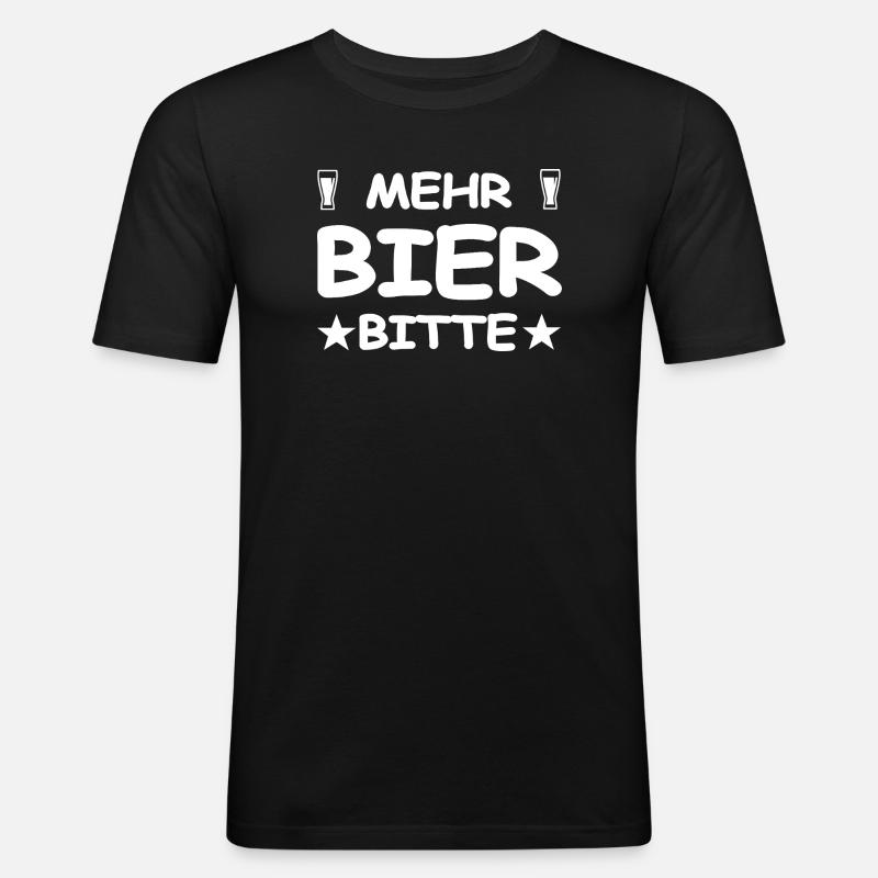 Bier - Männer Slim Fit T-Shirt - Schwarz