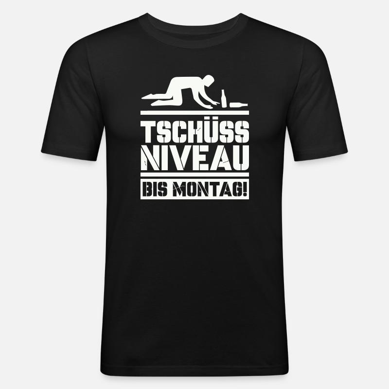 Bye bye level until Monday - Men's Slim Fit T-Shirt - black