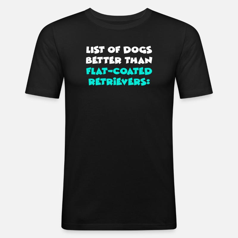 Flat-Coated Retriever - Männer Slim Fit T-Shirt - Schwarz