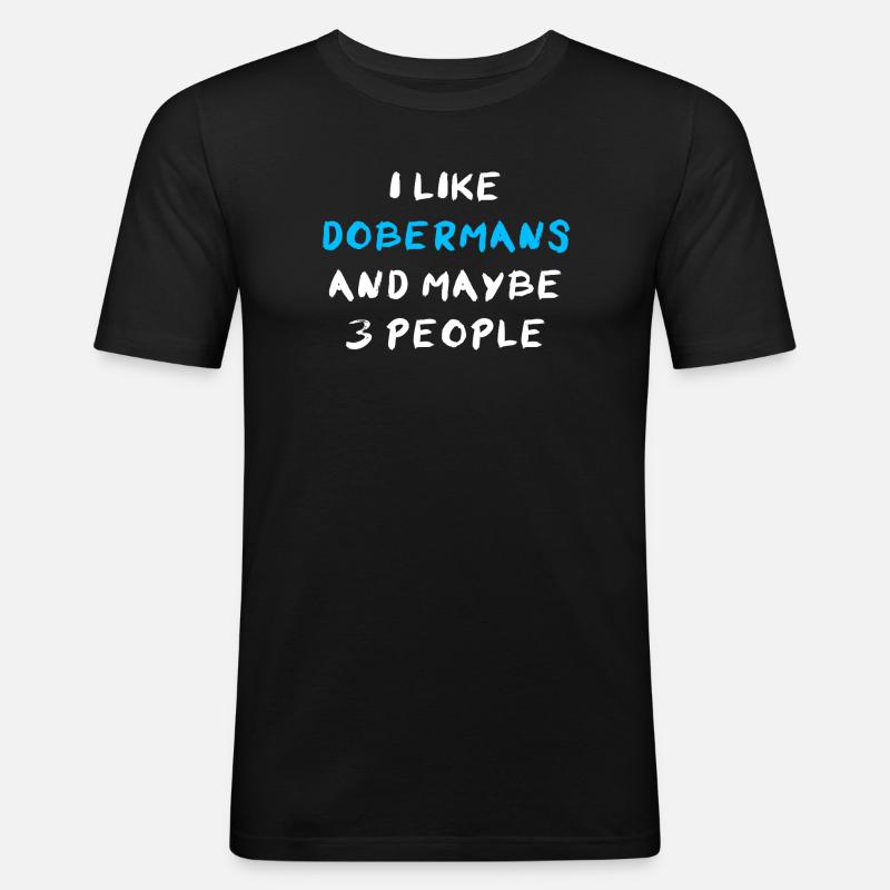 Doberman Dobermann - Männer Slim Fit T-Shirt - Schwarz