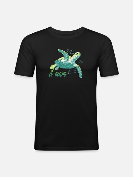 Il mare - Sea Turtle Ocean - Men's Slim Fit T-Shirt - black