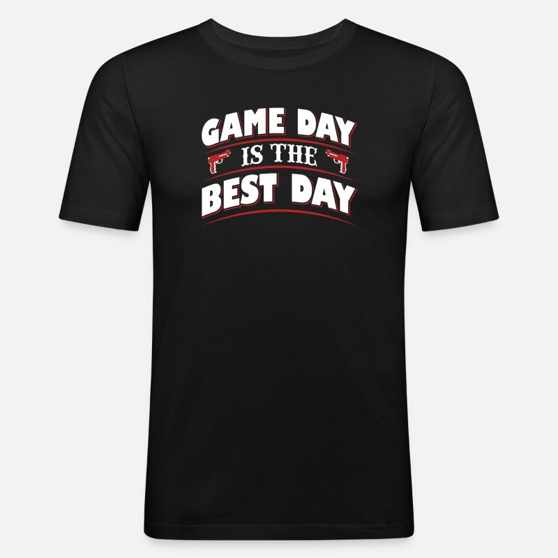 Game Day Ist Das Beste - Männer Slim Fit T-Shirt - Schwarz