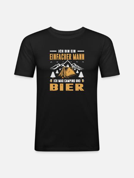 Funny Camping Sayings Motorhome Caravan - Men's Slim Fit T-Shirt - black