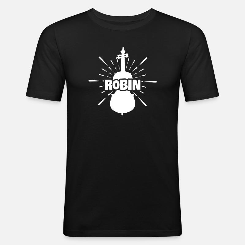 Robin - Männer Slim Fit T-Shirt - Schwarz