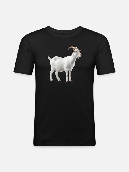White Mountain Goat Portrait - Men's Slim Fit T-Shirt - black