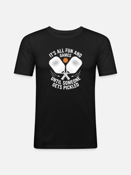 Pickleball Equipment Funny Paddle Racket - Men's Slim Fit T-Shirt - black